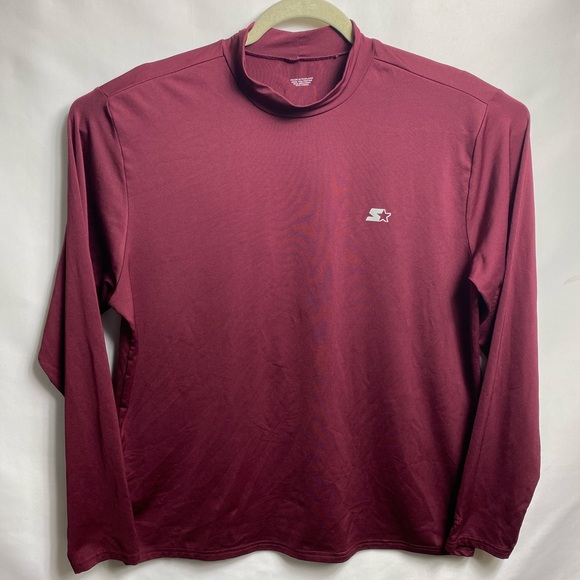 Starter Woman’s Top Sz XL Star-Fit Burgundy Dry Long Sleeves Athletic Turtleneck - Picture 1 of 3
